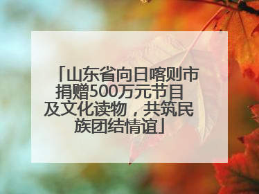 山东省向日喀则市捐赠500万元节目及文化读物，共筑民族团结情谊