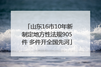 山东16市10年新制定地方性法规905件 多件开全国先河