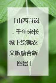 山西岢岚：千年宋长城下绘就农文旅融合新图景