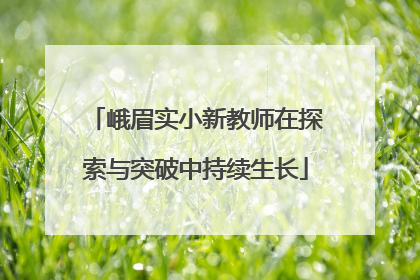 峨眉实小新教师在探索与突破中持续生长