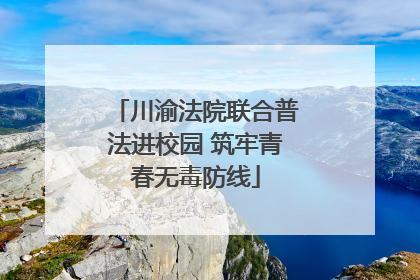 川渝法院联合普法进校园 筑牢青春无毒防线