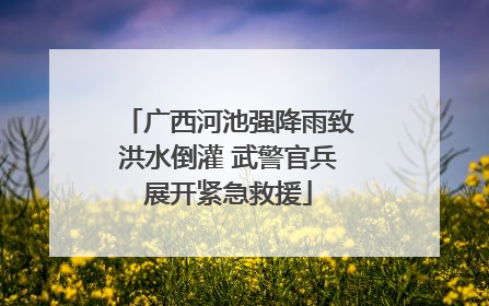 广西河池强降雨致洪水倒灌 武警官兵展开紧急救援