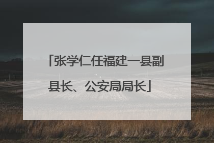 张学仁任福建一县副县长、公安局局长