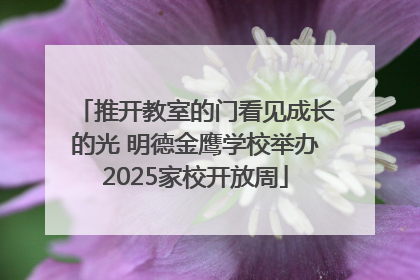 推开教室的门看见成长的光 明德金鹰学校举办2025家校开放周