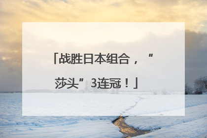 战胜日本组合，“莎头”3连冠！
