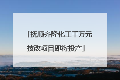 抚顺齐隆化工千万元技改项目即将投产