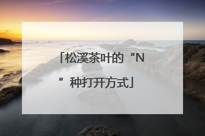松溪茶叶的“N”种打开方式