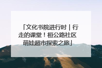 文化书院进行时｜行走的课堂！桓公路社区萌娃超市探索之旅