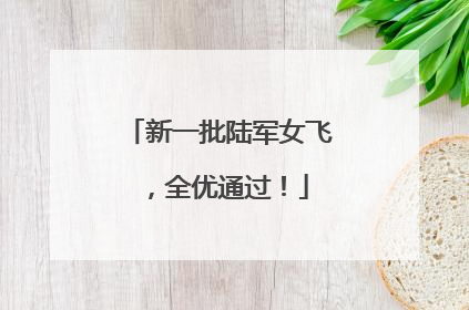 新一批陆军女飞，全优通过！