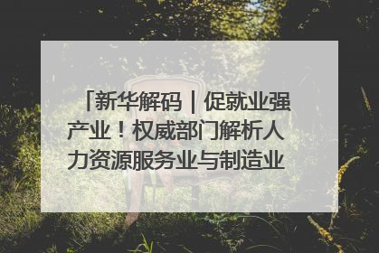 新华解码｜促就业强产业！权威部门解析人力资源服务业与制造业融合发展试点