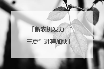 新农机发力 “三夏”进程加快