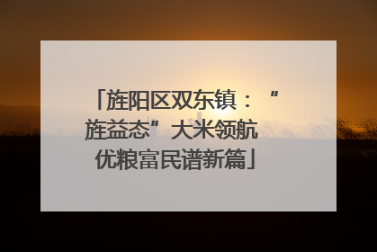 旌阳区双东镇：“旌益态”大米领航 优粮富民谱新篇