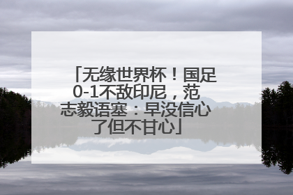 无缘世界杯！国足0-1不敌印尼，范志毅语塞：早没信心了但不甘心