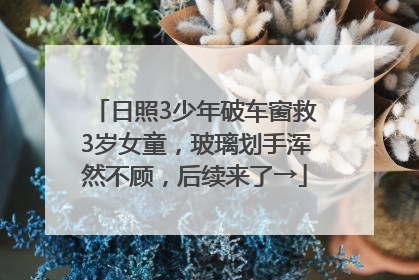 日照3少年破车窗救3岁女童，玻璃划手浑然不顾，后续来了→