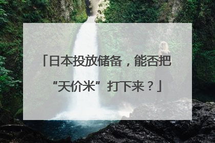 日本投放储备，能否把“天价米”打下来？