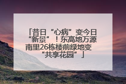 昔日“心病”变今日“新景”！东高地万源南里26栋楼前绿地变“共享花园”