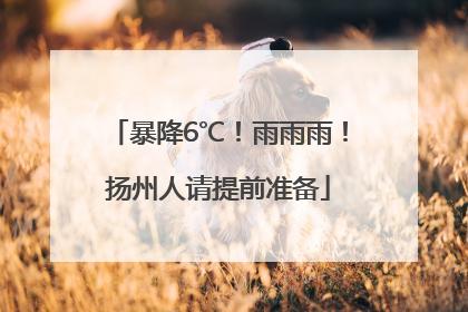 暴降6℃！雨雨雨！扬州人请提前准备