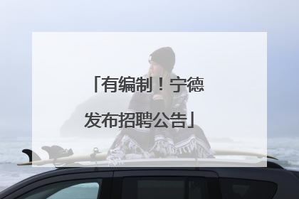 有编制！宁德发布招聘公告