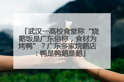 武汉一高校食堂称“烧鹅饭是广东俗称，食材为烤鸭”？广东多家烧鹅店：鸭是鸭鹅是鹅