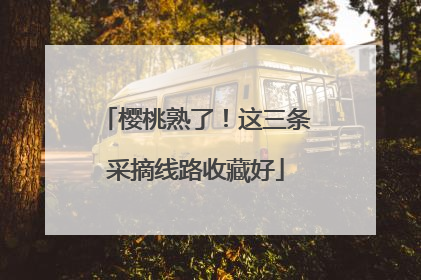 樱桃熟了！这三条采摘线路收藏好