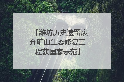 潍坊历史遗留废弃矿山生态修复工程获国家示范