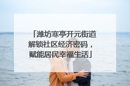 潍坊寒亭开元街道解锁社区经济密码，赋能居民幸福生活