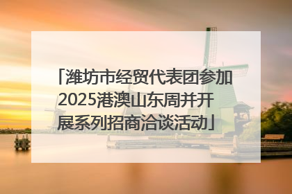 潍坊市经贸代表团参加2025港澳山东周并开展系列招商洽谈活动