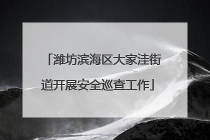 潍坊滨海区大家洼街道开展安全巡查工作