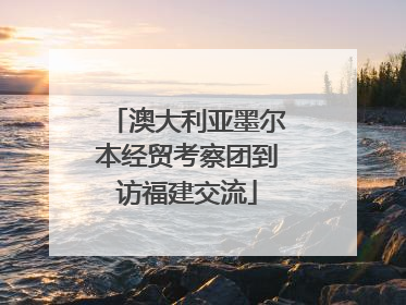 澳大利亚墨尔本经贸考察团到访福建交流