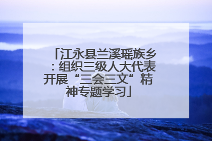 江永县兰溪瑶族乡：组织三级人大代表开展“三会三文”精神专题学习