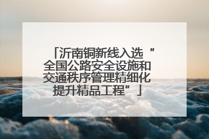 沂南铜新线入选“全国公路安全设施和交通秩序管理精细化提升精品工程”