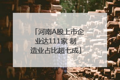 河南A股上市企业达111家 制造业占比超七成