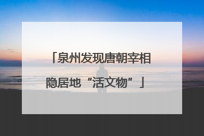 泉州发现唐朝宰相隐居地“活文物”