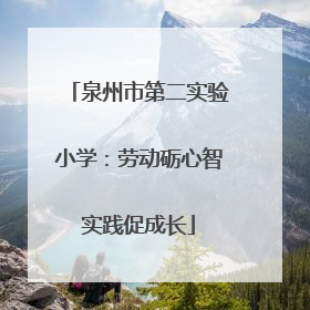 泉州市第二实验小学：劳动砺心智实践促成长