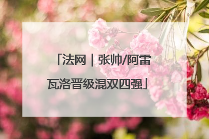 法网｜张帅/阿雷瓦洛晋级混双四强