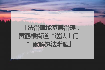法治赋能基层治理，黄鹤楼街道“送法上门”破解执法难题