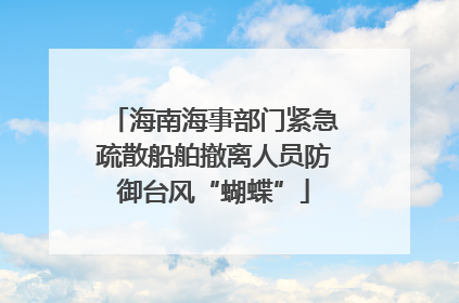海南海事部门紧急疏散船舶撤离人员防御台风“蝴蝶”