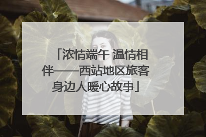 浓情端午 温情相伴——西站地区旅客身边人暖心故事