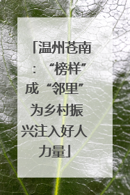 温州苍南：“榜样”成“邻里” 为乡村振兴注入好人力量