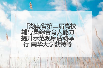 湖南省第二届高校辅导员综合育人能力提升示范观摩活动举行 南华大学获特等奖和一等奖