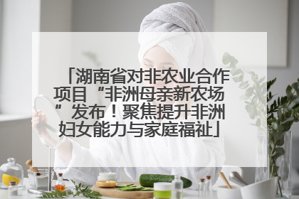 湖南省对非农业合作项目“非洲母亲新农场”发布！聚焦提升非洲妇女能力与家庭福祉