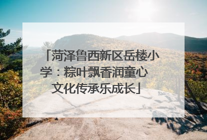 菏泽鲁西新区岳楼小学：粽叶飘香润童心 文化传承乐成长