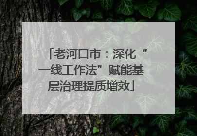 老河口市：深化“一线工作法”赋能基层治理提质增效