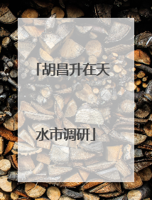 胡昌升在天水市调研