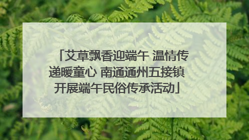艾草飘香迎端午 温情传递暖童心 南通通州五接镇开展端午民俗传承活动