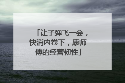 让子弹飞一会，快消内卷下，康师傅的经营韧性