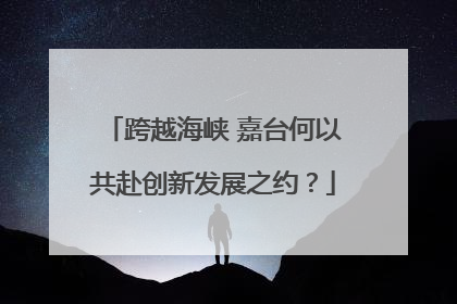 跨越海峡 嘉台何以共赴创新发展之约？