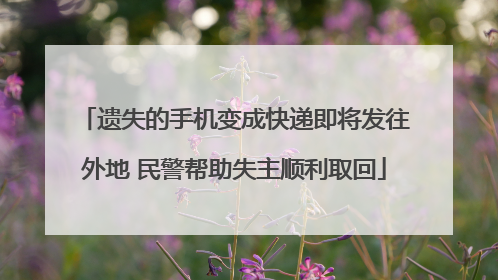 遗失的手机变成快递即将发往外地 民警帮助失主顺利取回