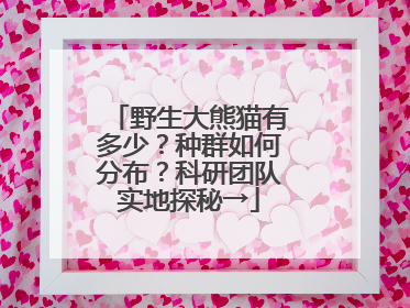 野生大熊猫有多少？种群如何分布？科研团队实地探秘→