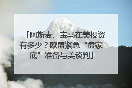阿斯麦、宝马在美投资有多少？欧盟紧急“盘家底”准备与美谈判
